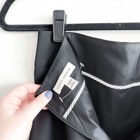 Banana Republic Women's Stretch Straight Pencil Skirt Wool Black Lined Size 2 - Picture 5 of 9